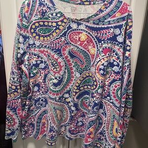 Kim Rogers Multicolor Paisley Long Sleeve Top